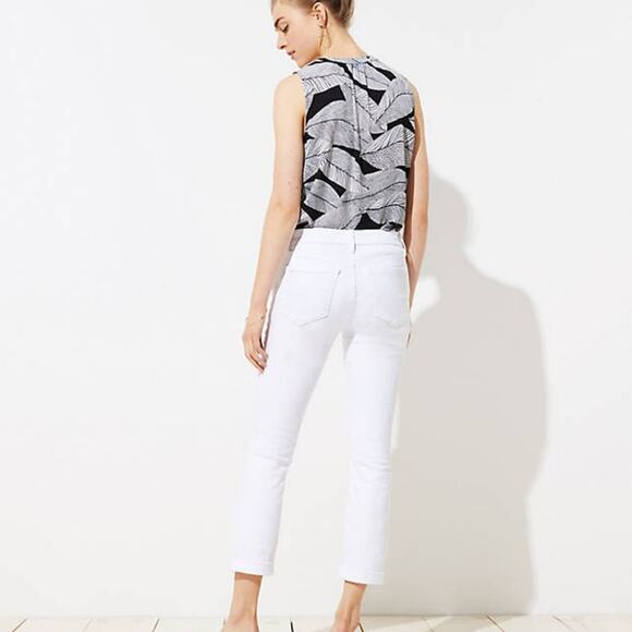 LOFT White Skinny Crop Jeans with Stretch - Picture 2 of 8